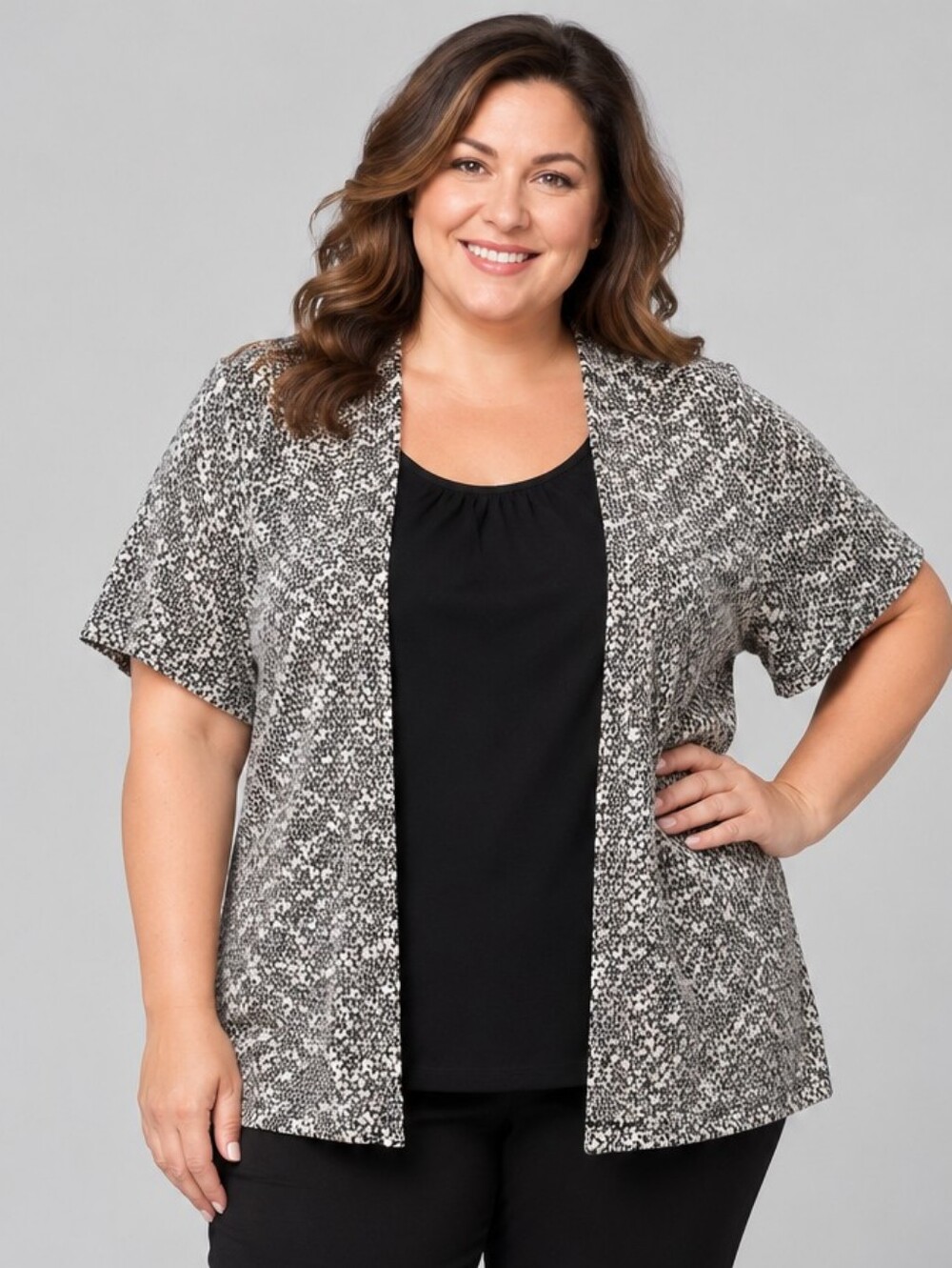🥝White Stag Black & Ivory Layered-Look Top – XXL (20)